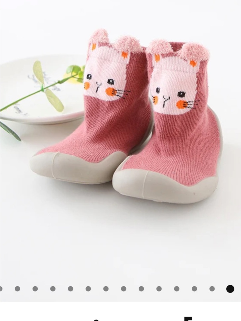 Kids Pink Bunny Sock-Shoes